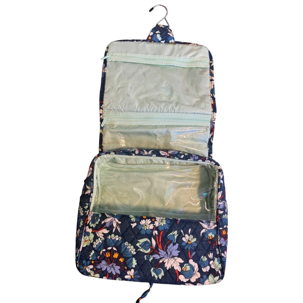 Vera Bradley Navy Floral Quilted Cosmetic Case